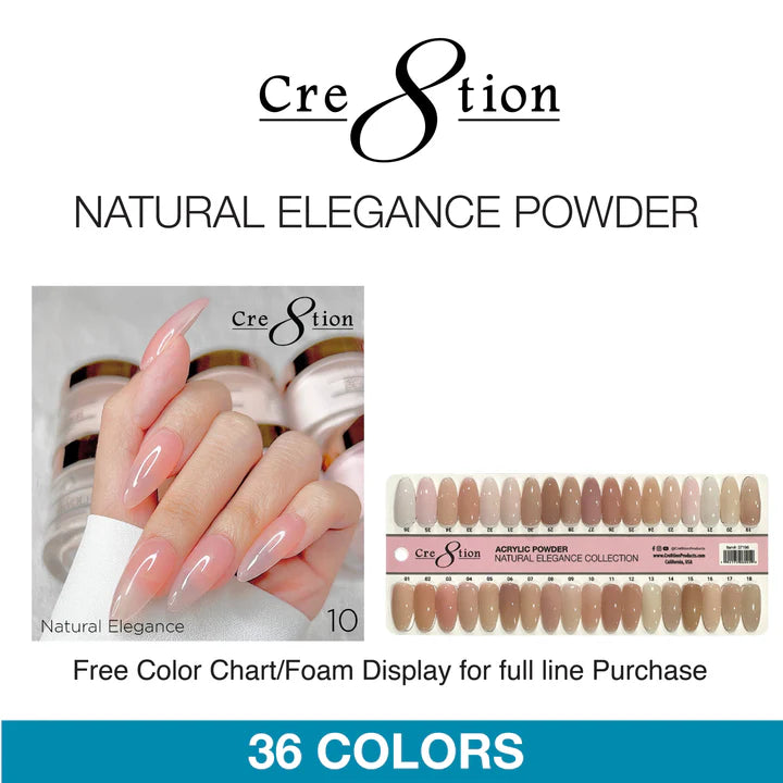 Cre8tion Acrylic Powder 4oz - NATURAL ELEGANCE Collection 000