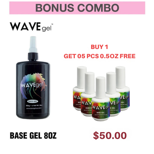 WAVEGEL Base Coat Gel Refill, 8oz, Buy 1 Get 5pcs Base 0.5oz FREE