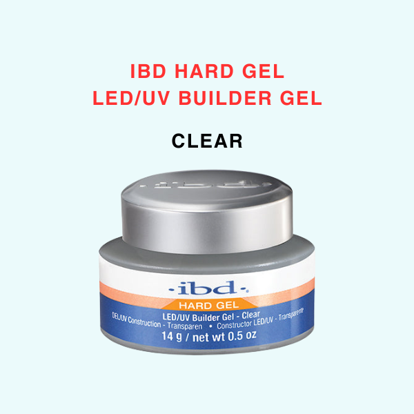 IBD Hard Gel LED/UV, Builder Gel, CLEAR, (JAR) 0.5oz (Pk: 36 pcs/case)