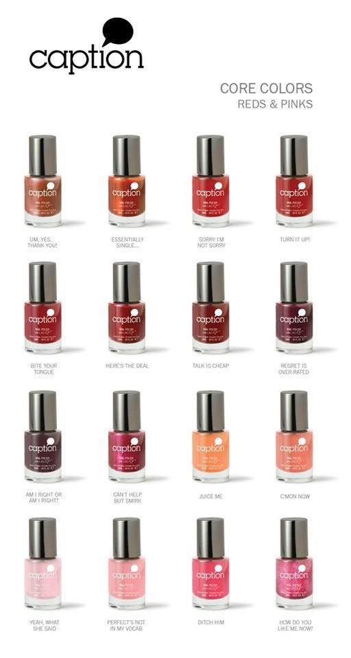 Young Nails Caption Nail Lacquer, Red & Pinks Collection, Full line of 45 colors, 0.34oz