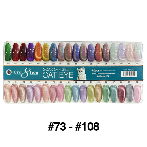 Cre8tion Cat Eye Gel, 0.5oz, Full Line Of 36 Colors (from 73 to 108)