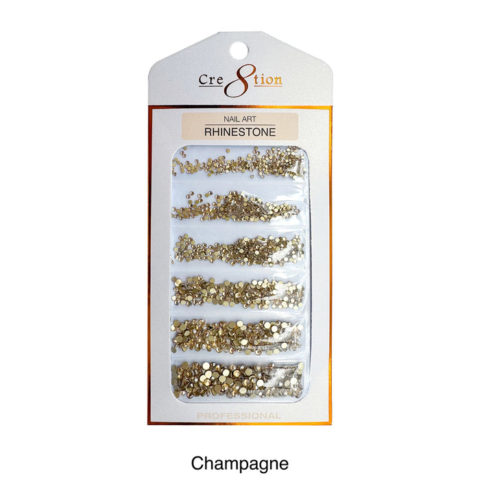 Cre8tion Rhinestone Nail Art - Champagne (Pk: 80 pcs/pack) - SKU 1101-1034