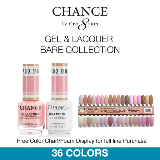 Chance 3in1 Dipping Powder + Gel Polish + Nail Lacquer, Bare Collection, Color List Note, 000