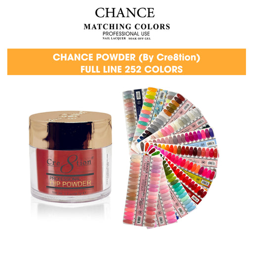 Chance Dipping Powder (by Cre8tion), Full line of 252 Colors ( From 001 To 252)