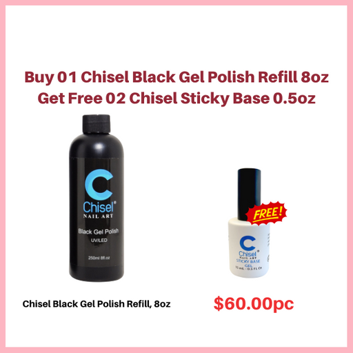 Chisel Black Gel Polish Refill, 8oz - Buy 01 Get 02 Free