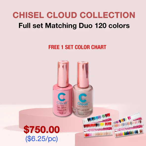 Chisel Nail Lacquer And Gel Polish, Cloud Florida Nail Design Collection, Full line 120 colors (From 001 to 120), 0.5oz