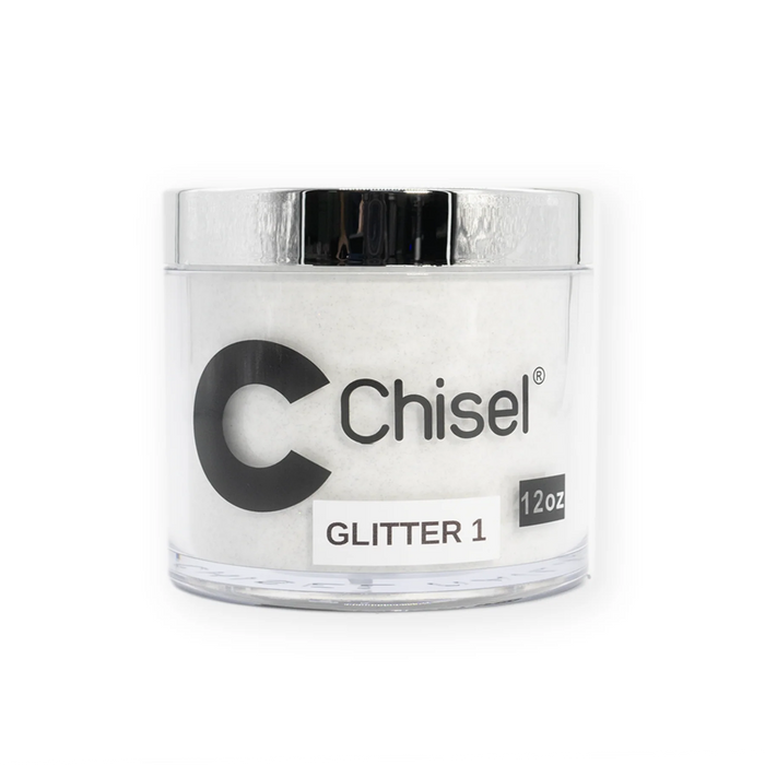 Chisel 2in1 Acrylic/Dipping Powder Refill 12oz, GLITTER 01 (Pk: 60 pcs/case)