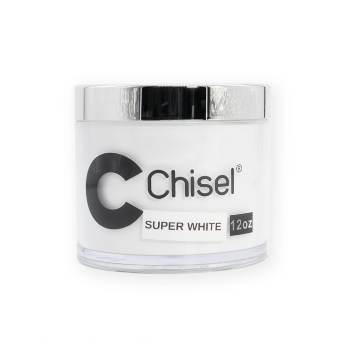 Chisel 2in1 Acrylic/Dipping Powder Refill 12oz, SUPER WHITE (Pk: 60 pcs/case)
