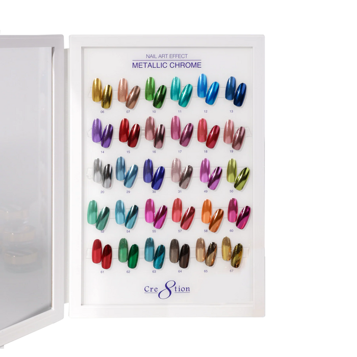 Cre8tion Acrylic Booklet - Nail Art Metallic Chrome (30 colors)