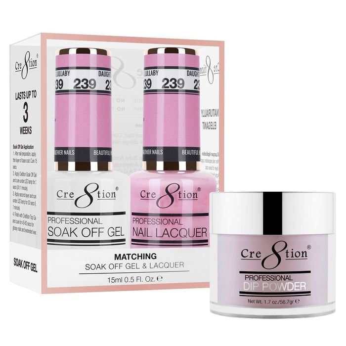 Cre8tion 3in1 Dipping Powder + Gel Polish + Nail Lacquer, 239, Daughter's Lullaby, 3104-0839 OK0117VD