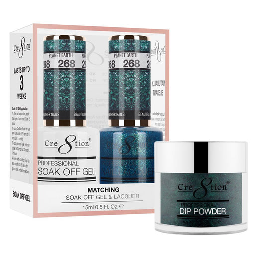 Cre8tion 3in1 Dipping Powder + Gel Polish + Nail Lacquer, 268, Planet Earth, 3104-0868 OK0117VD