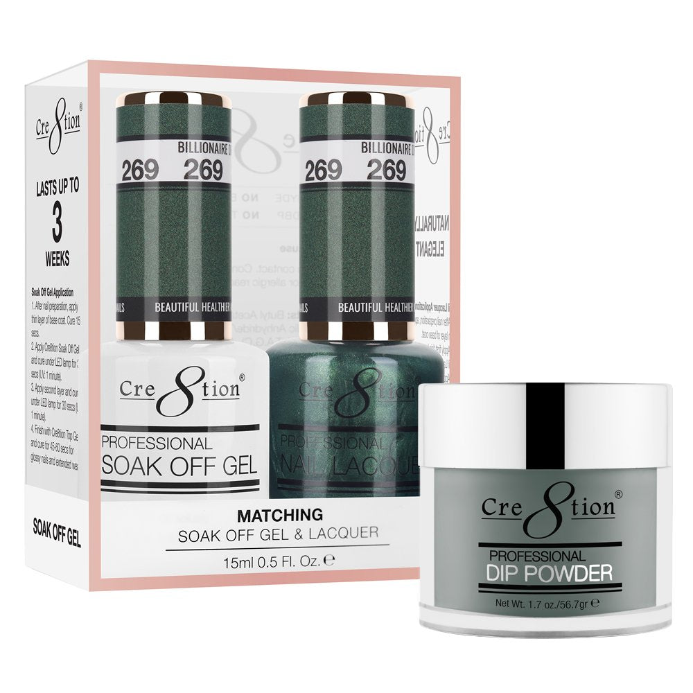 Cre8tion 3in1 Dipping Powder + Gel Polish + Nail Lacquer, 269, Billionaire Dream, 3104-0869 OK0117VD