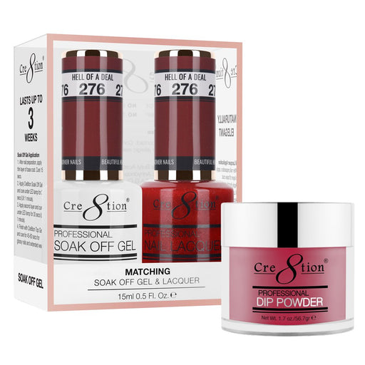 Cre8tion 3in1 Dipping Powder + Gel Polish + Nail Lacquer, 276, Hell Of A Deal, 3104-0876 OK0117VD