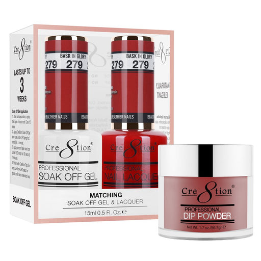 Cre8tion 3in1 Dipping Powder + Gel Polish + Nail Lacquer, 279, Bask In Glory, 3104-0879 OK0117VD