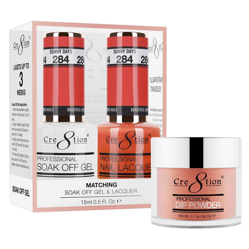 Cre8tion 3in1 Dipping Powder + Gel Polish + Nail Lacquer, 284, Sunny Days, 3104-0884 OK0117VD