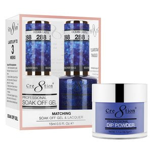 Cre8tion 3in1 Dipping Powder + Gel Polish + Nail Lacquer, 288, Ocean Castle, 3104-0888 OK0117VD