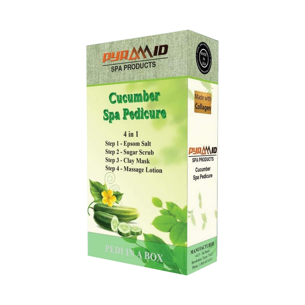 Pyramid Spa Pedicure 4in1 (Made With COLLAGEN), CUCUMBER, CASE (Pk: 50 packs/case