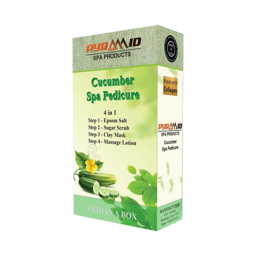 Pyramid Spa Pedicure 4in1 (Made With COLLAGEN), CUCUMBER, CASE (Pk: 50 packs/case