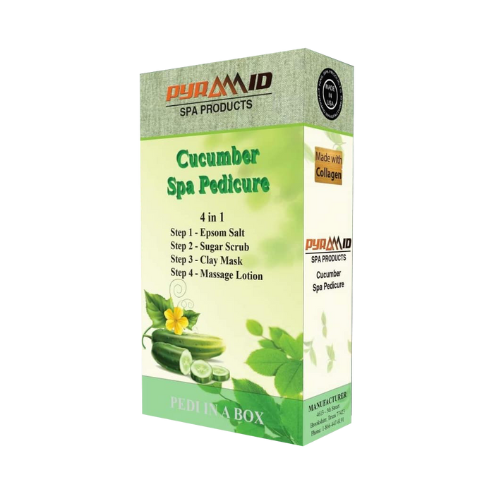 Pyramid Spa Pedicure 4in1 (Made With COLLAGEN), CUCUMBER, CASE (Pk: 50 packs/case
