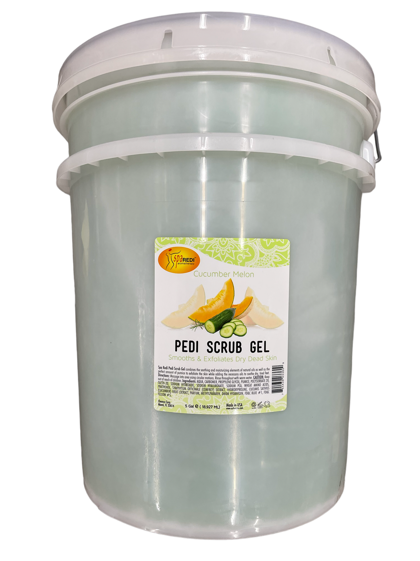 SpaRedi Pedi Scrub Gel, Cucumber & Melon, 5Gal, 03360 OK0325MD