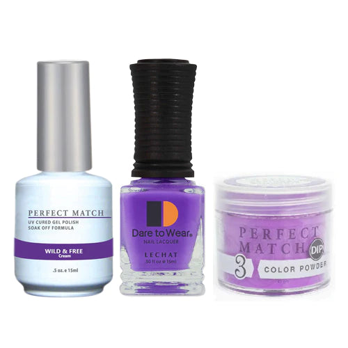 Perfect Match 3in1 Dipping Powder + Gel Polish + Nail Lacquer, PMDP233, Wild & Free