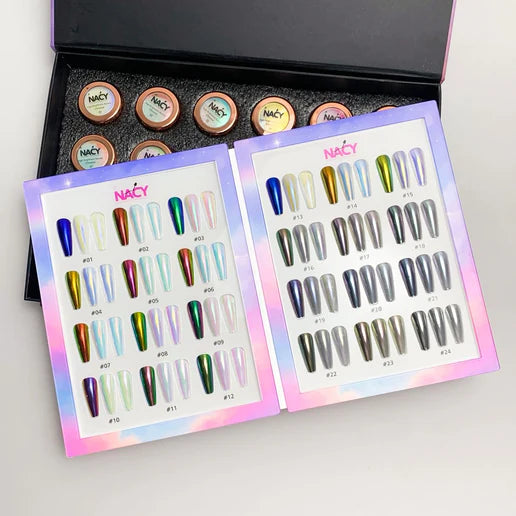 NACY High Brightness Auora Chrome Mirror Powder Set (24 Colors) Collection Full Line