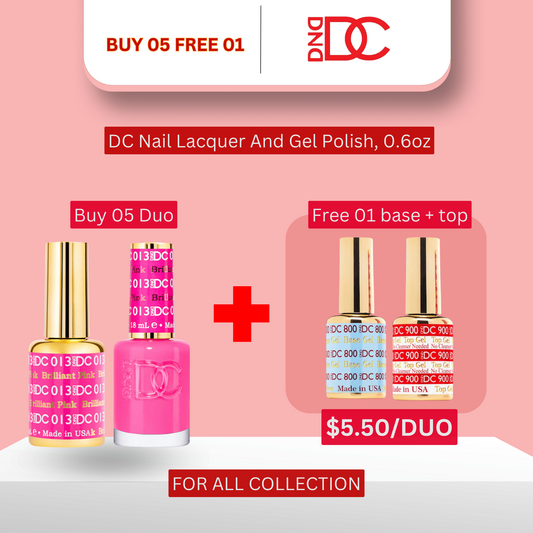 DC Nail Lacquer And Gel Polish, 0.6oz - Buy 05 Free 01 Base Top (For All Collection)