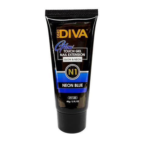 DND Diva 2oz GLOW Touch Gel Collection - N01 Neo Blue