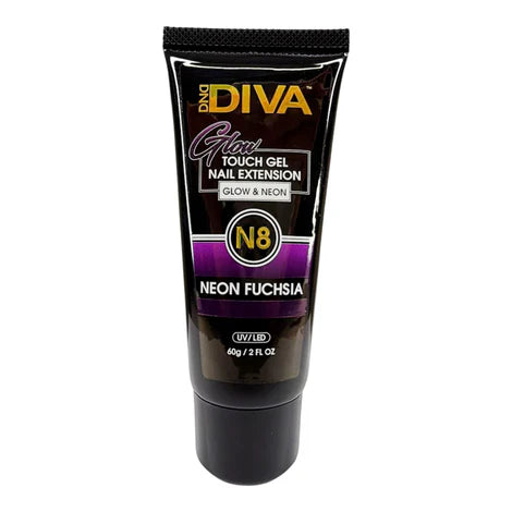 DND Diva 2oz GLOW Touch Gel Collection - N08 Neo Fuchsia