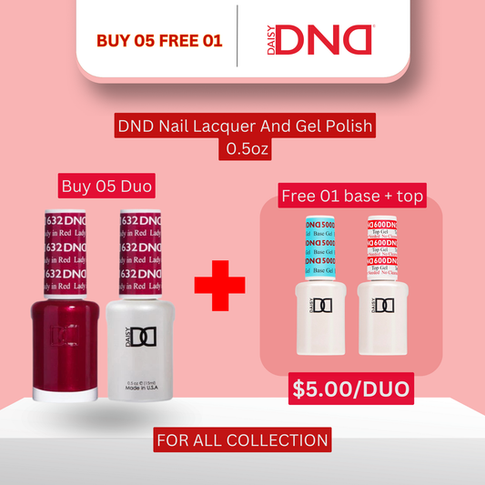 DND Nail Lacquer And Gel Polish, 0.5oz - Buy 05 Free 01 Base Top (For All Collection)