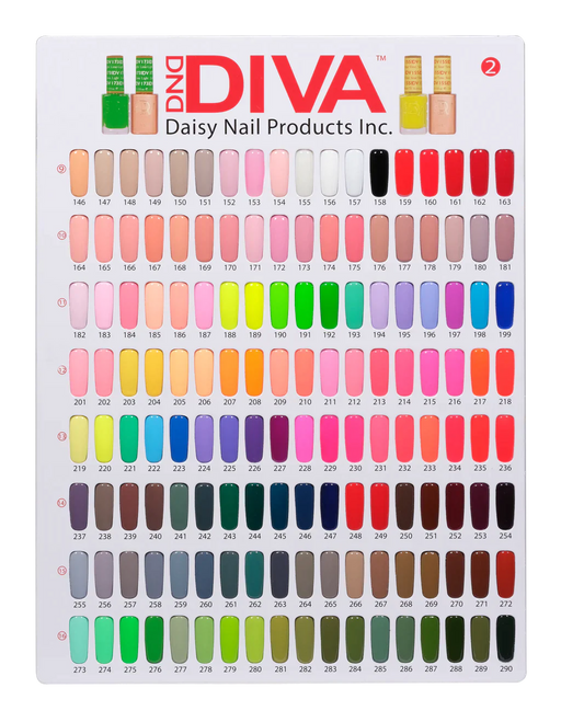 DND Nail Lacquer And Gel Polish, DIVA COLLECTION, Color Booklet, 288 Colors, 55590