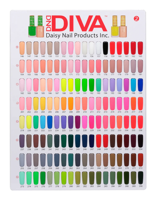 DND Nail Lacquer And Gel Polish, DIVA COLLECTION, Color Booklet, 288 Colors, 55590