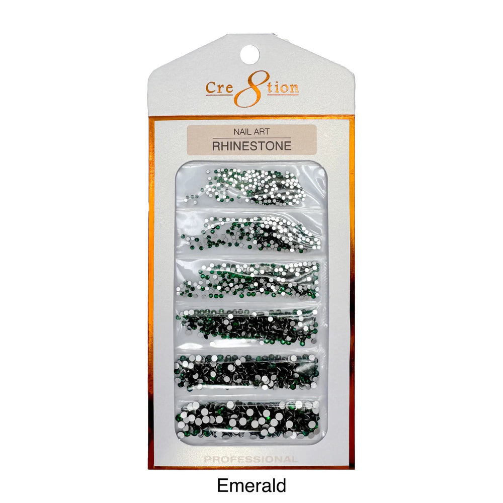 Cre8tion Rhinestone Nail Art - Emerald (Pk: 80 pcs/pack) - SKU 1101-1021
