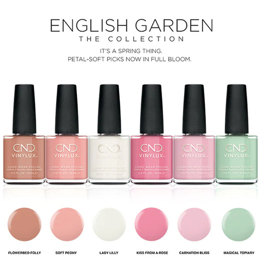 CND Vinylux, English Garden Collection, Full Line Of 6 Colors (From 346 To 351), 0.5oz.