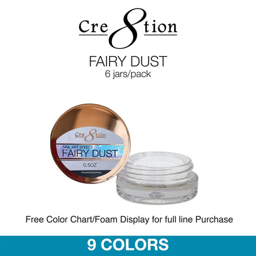 Cre8tion Nail Art Effect - FAIRY DUST (9 Colors) 000