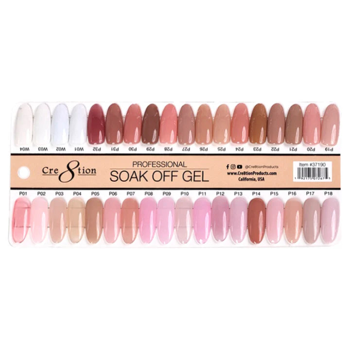 Cre8tion Gel Polish, FRENCH Collection, Sample Tips