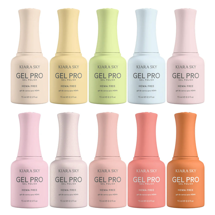 Kiara Sky Gel Pro 0.5oz (HEMA & TPO Free), SPRING, 10 colors (HFG151–HFG160)  Collection 000