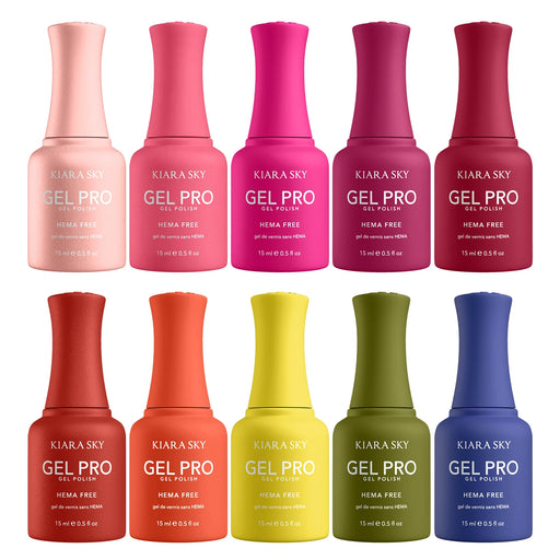 Kiara Sky Gel Pro 0.5oz (HEMA & TPO Free), SUMMER, 10 colors (HFG181–HFG190) Collection 000