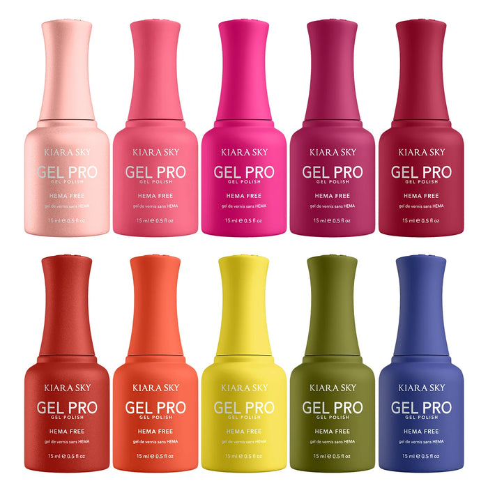 Kiara Sky Gel Pro 0.5oz (HEMA & TPO Free), SUMMER, 10 colors (HFG161–HFG170) Collection 000