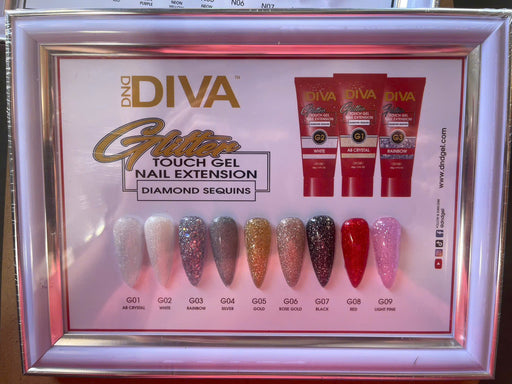 DND Diva 2oz GLITTER Touch Gel Collection 000