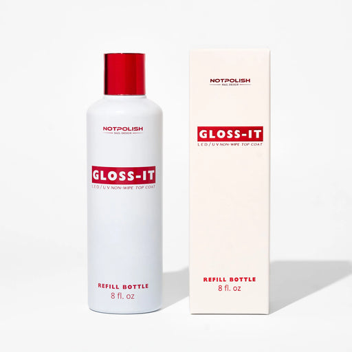 NotPolish Top Coat Gel Refill, Gloss-It, 8oz ( Pk: 6 pcs/box)