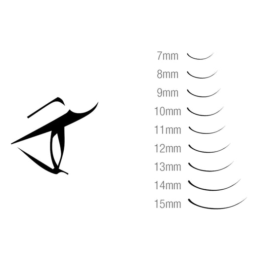 Hami Synthetic Eyelash Extension Single, C Curl, 0.25 x 14mm, 50183 OK1010VD