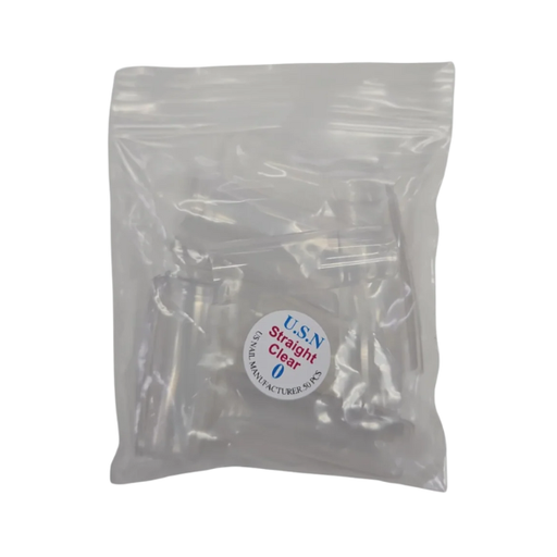 USN Long Straight Crystal Clear Nail Tip (LTC), BIG Bag (Pk: 100 pcs / Small Bag, 10 Small Bags / Big Bag)