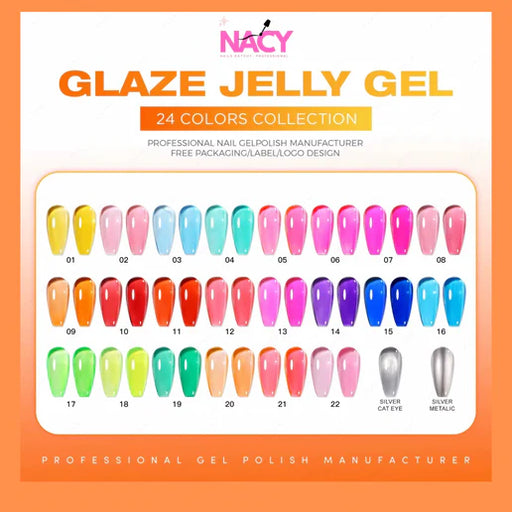 NACY GLAZE JELLY 3in1 Cat Eye Gel 0.5oz (24 Colors) Collection Full Line