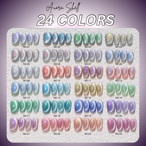NACY Auora Shell Cat Eye (24 Colors) Color Chart