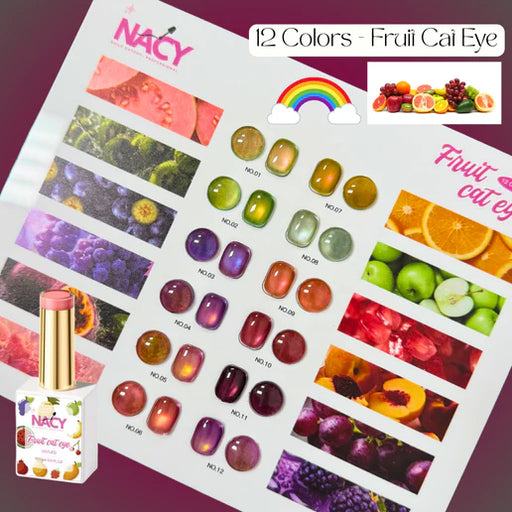 Nacy Fruit Cat Eye Gel Color Chart Display