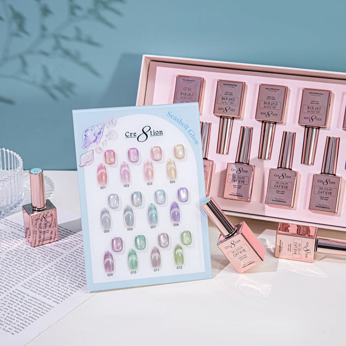 Cre8tion Cat Eye Kit - SEASHELL GLOW (12 colors), (Pk: 15 kit/case) Collection