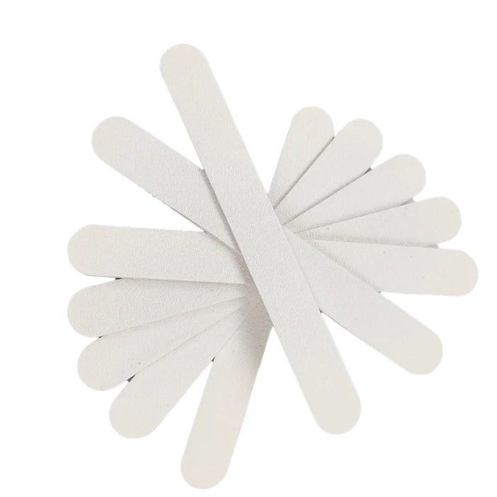 Cre8tion Disposable Mini Nail File Wood Center White, Grit 100/100, CASE (Pk: 100 packs/case)