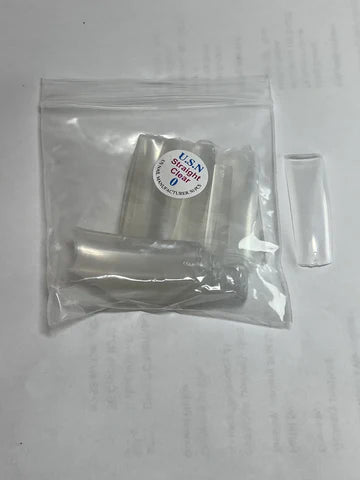 USN Straight Clear Nail Tip (CT), BIG Bag (Pk: 100 pcs / Small Bag, 10 Small Bags / Big Bag), 000