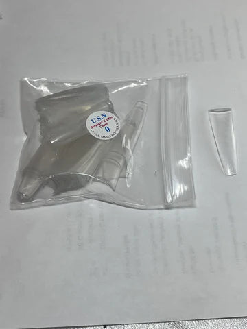 USN Straight Coffin Clear Nail Tip (CC), BIG Bag (Pk: 100 pcs / Small Bag, 10 Small Bags / Big Bag), 000